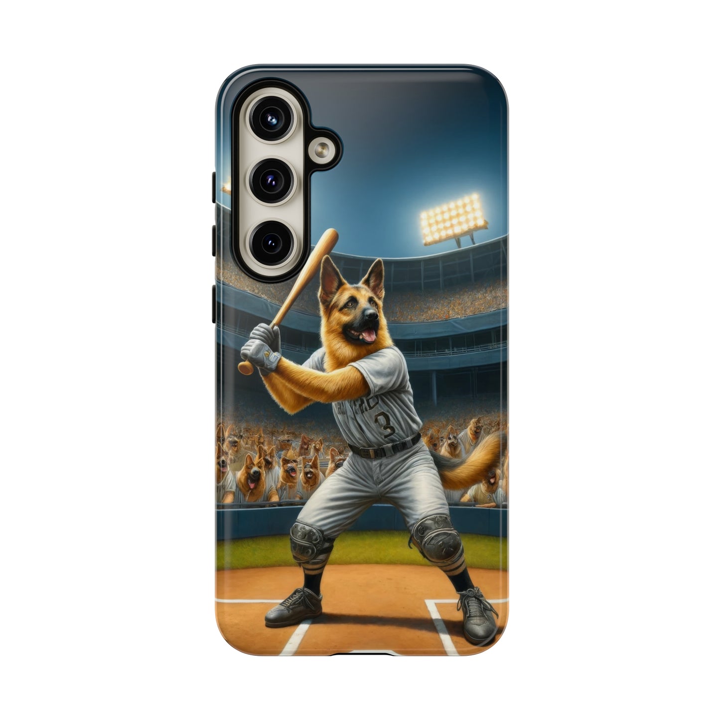 German Shepherd Playing Baseball Tough Phone Case