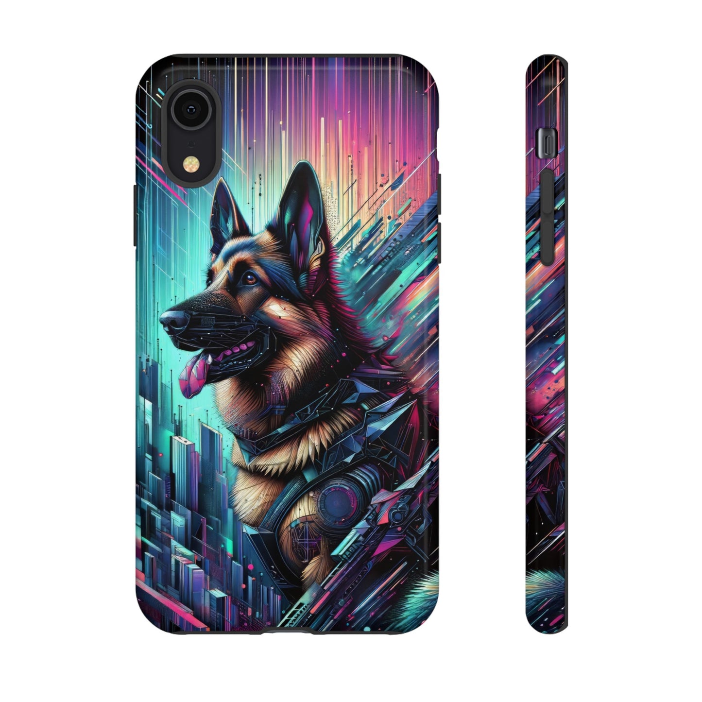 Futurism and gothic German Shepherd Phone Case