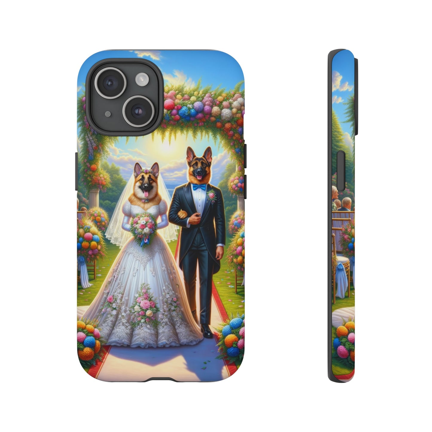 German Shepherds getting Married  Phone Case