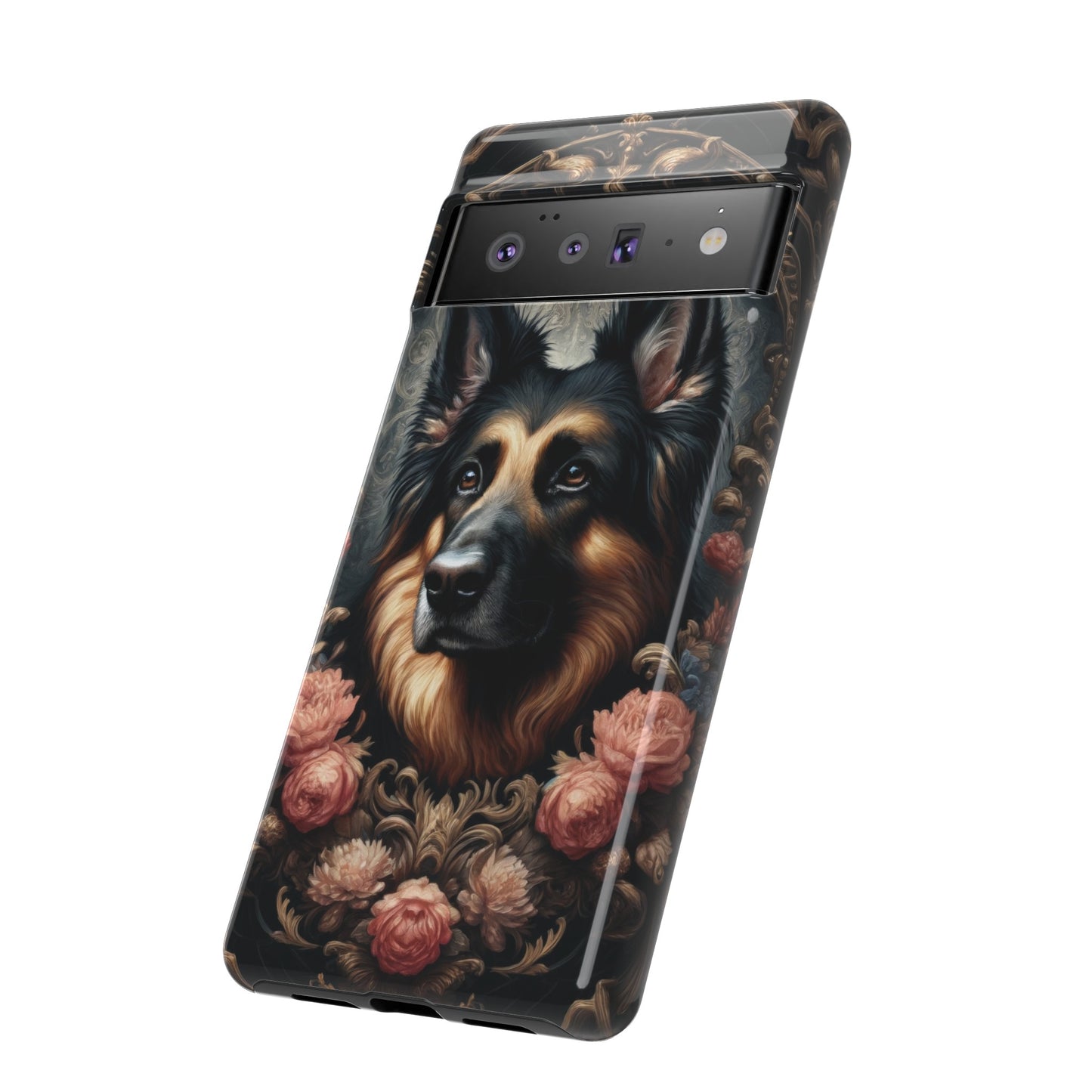 Gothic, high angle German Shepherd Phone Case