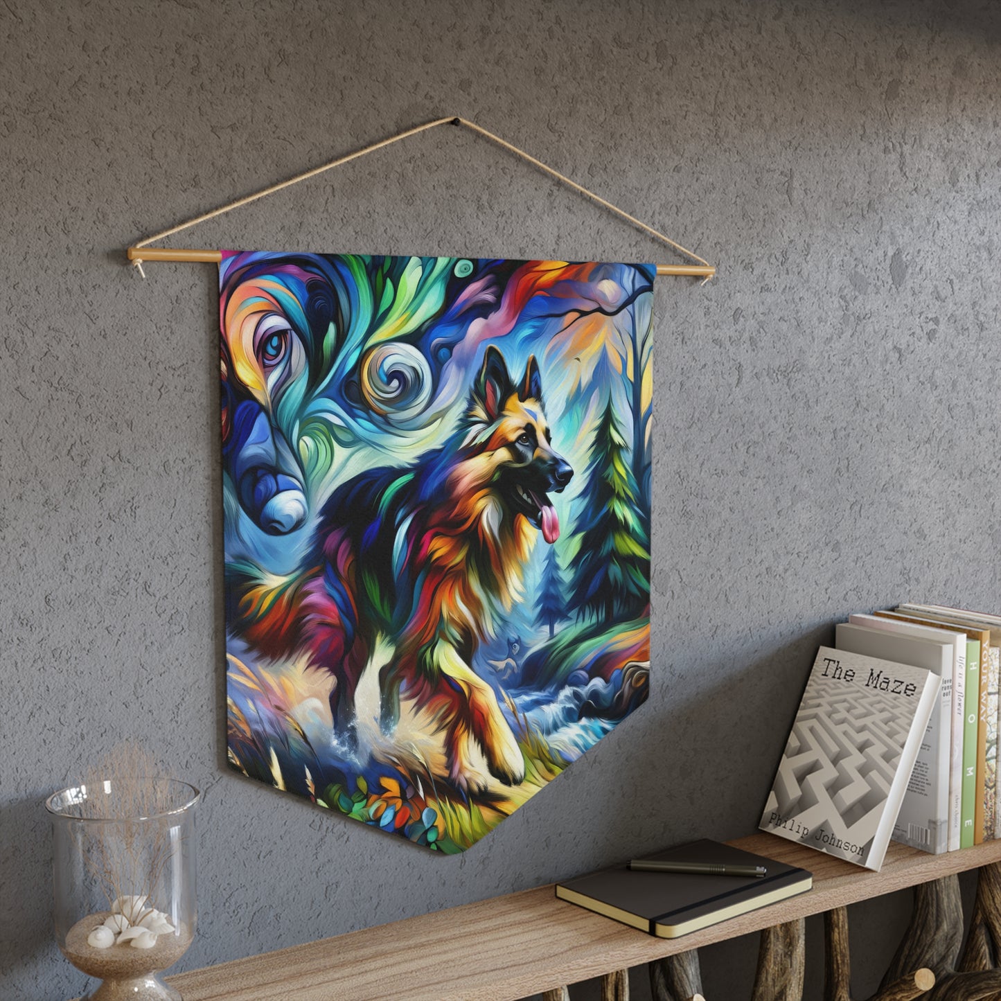 Fantasy and fauvism German Shepherd Pennant