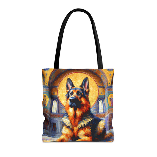 Neo-impressionist German Shepherd Tote Bag