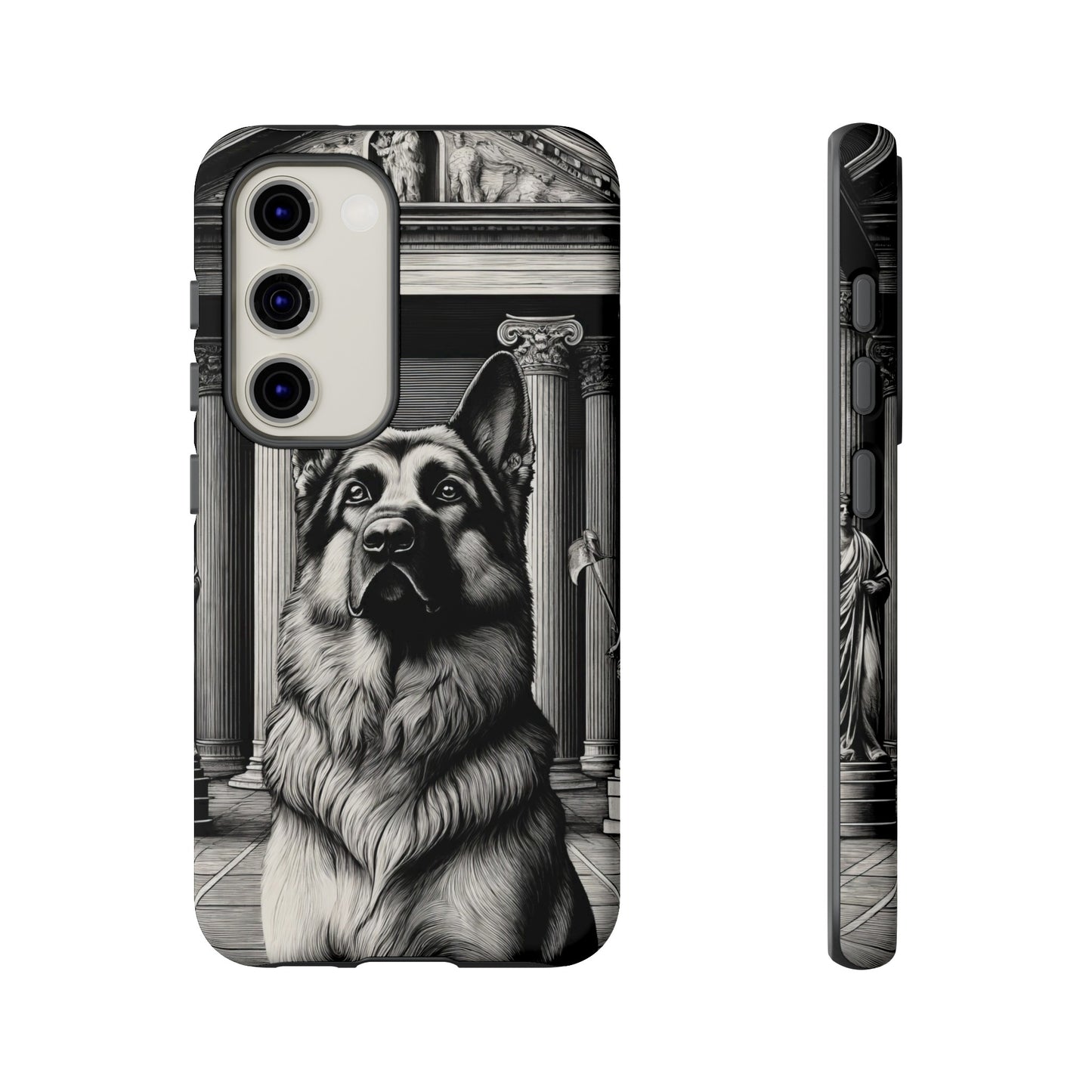 Etching and greco-roman German Shepherd Phone Case