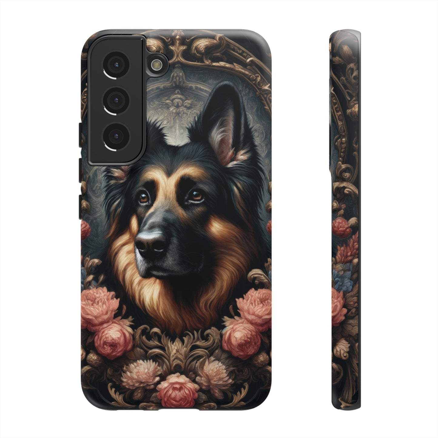 Gothic, high angle German Shepherd Phone Case