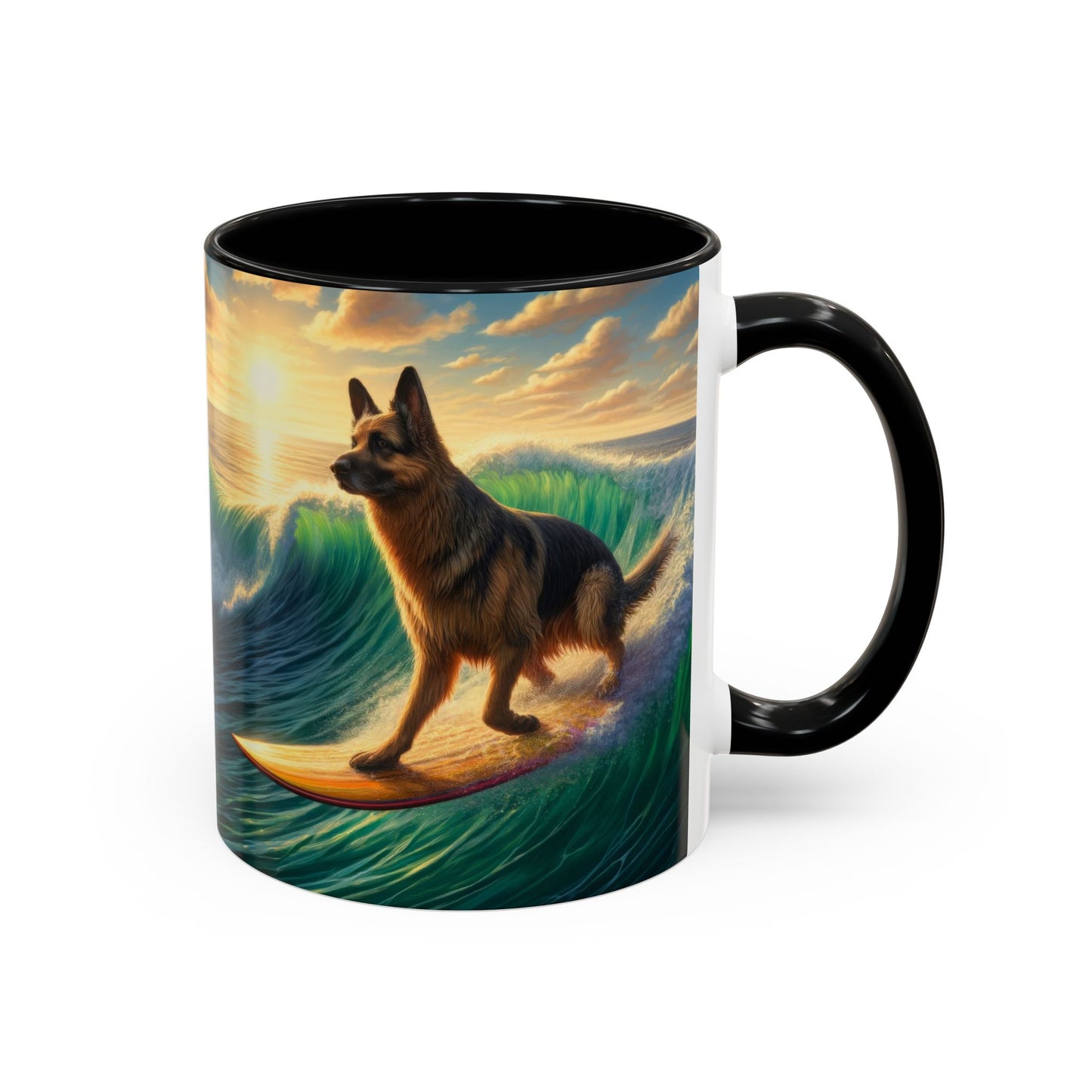 German Shepherd Surfing  Coffee Mug