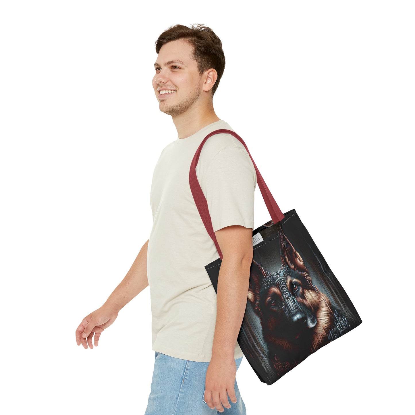 Futuristic German Shepherd Tote Bag