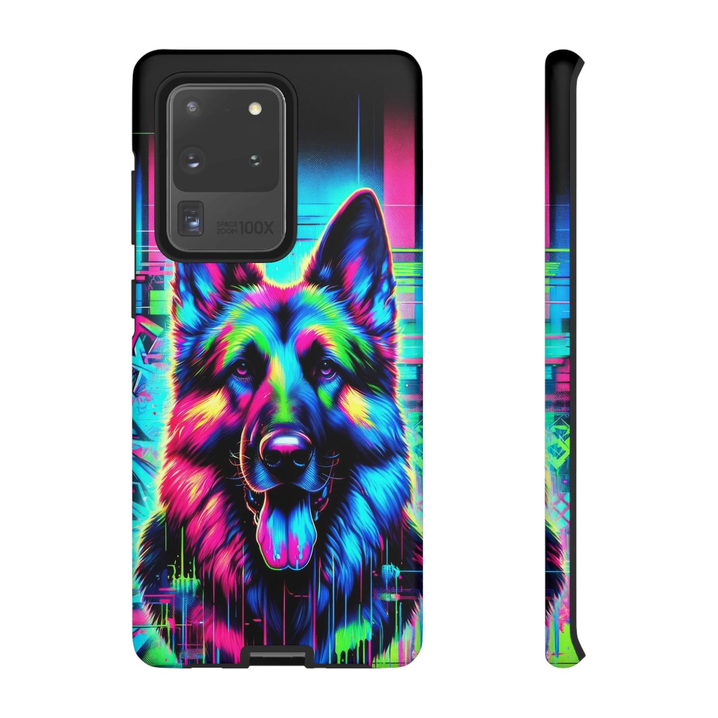 Neon graffiti German Shepherd Phone Case