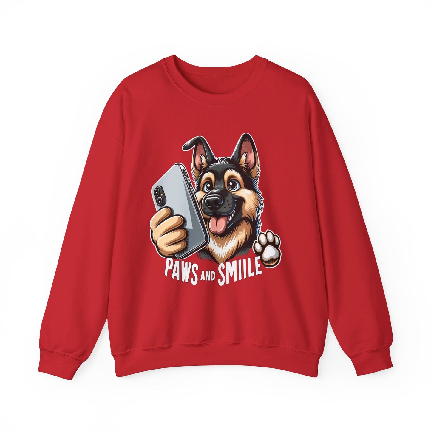 Paws and Smile Sweatshirt (10 colors) (German Shepherd)