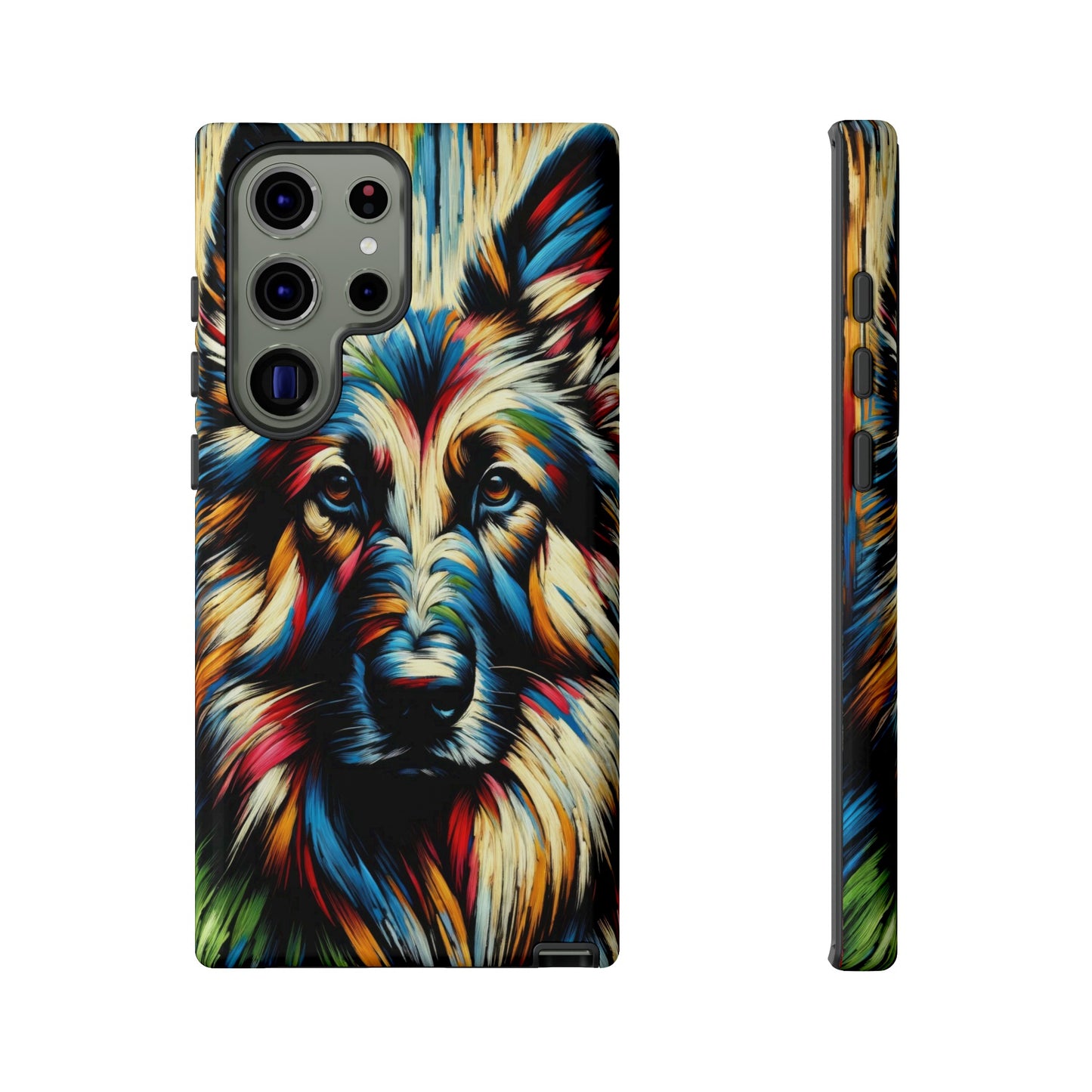 Fauvism scratchboard technique German Shepherd Phone Case