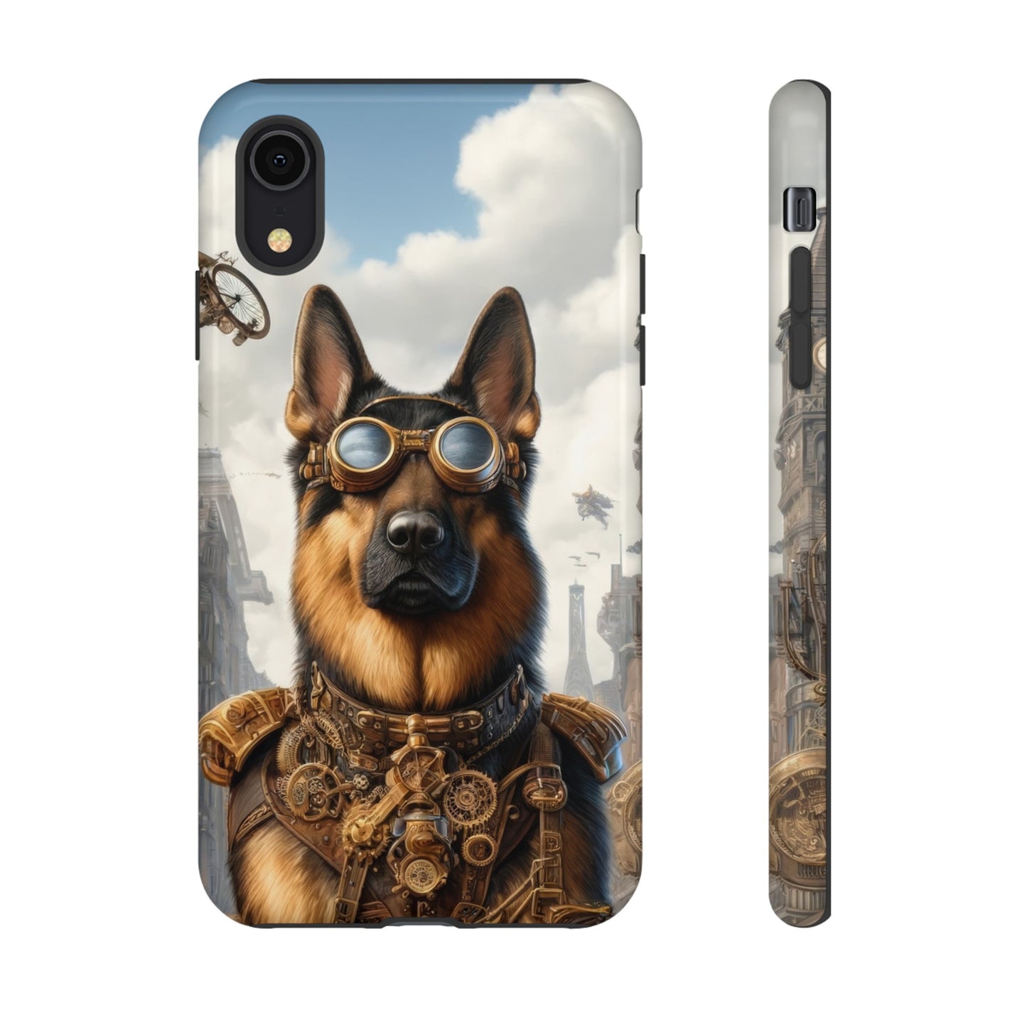 Realism and steampunk German Shepherd Phone Case