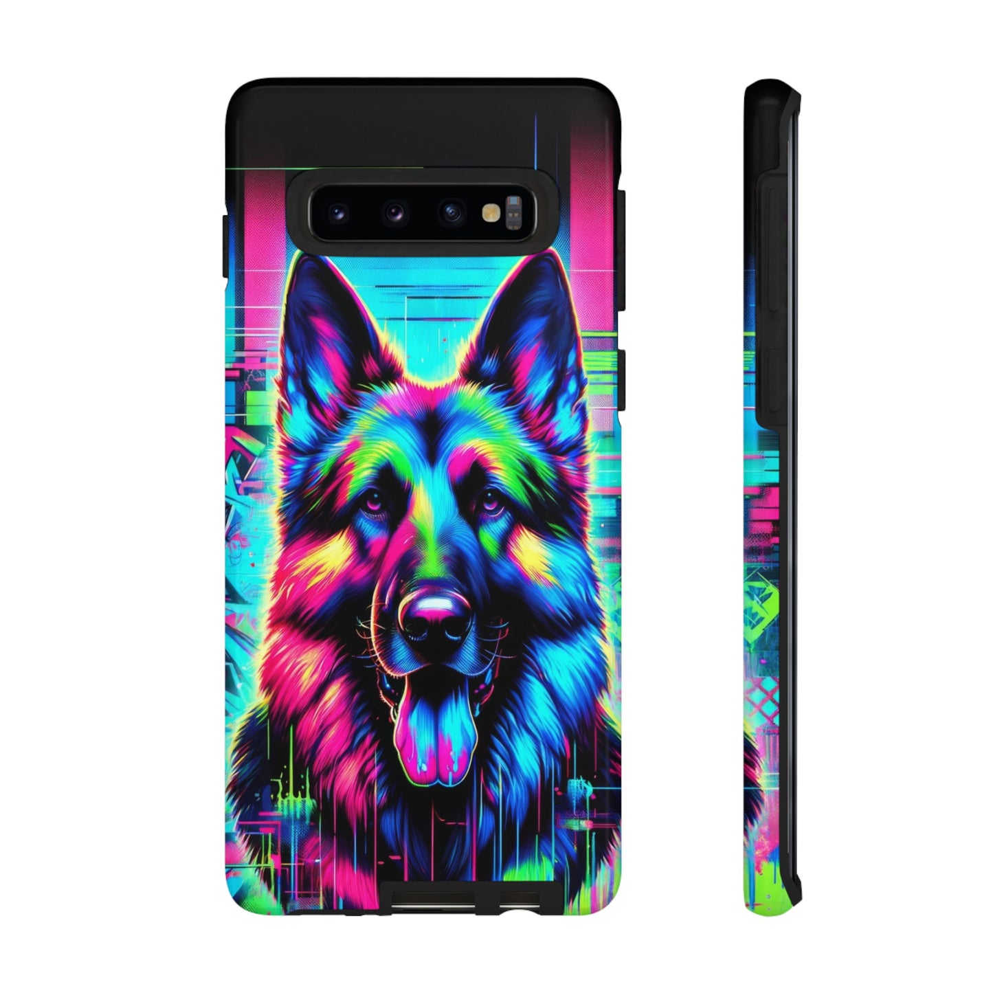 Neon graffiti German Shepherd Phone Case