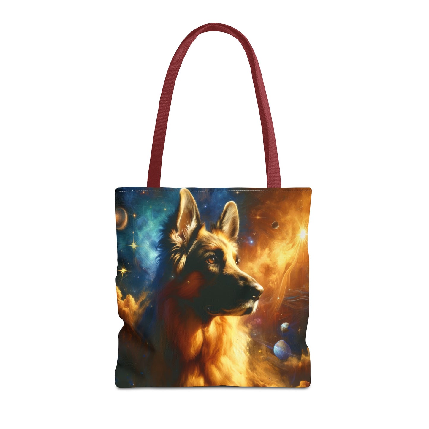 Sci-fi and stars-themed German Shepherd Tote Bag