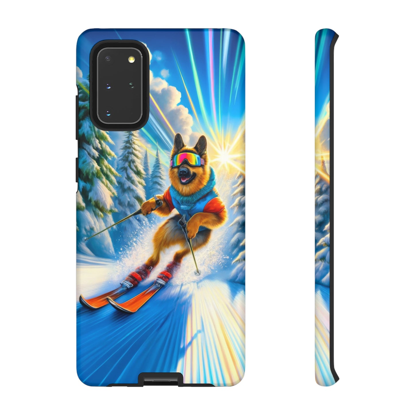 German Shepherd Skiing Phone Case