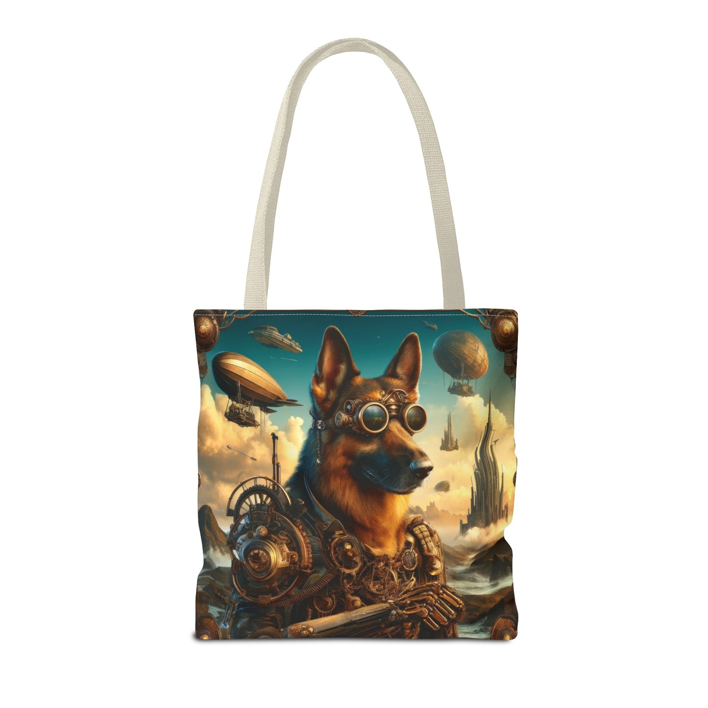 Steampunk Fantasy German Shepherd Tote Bag