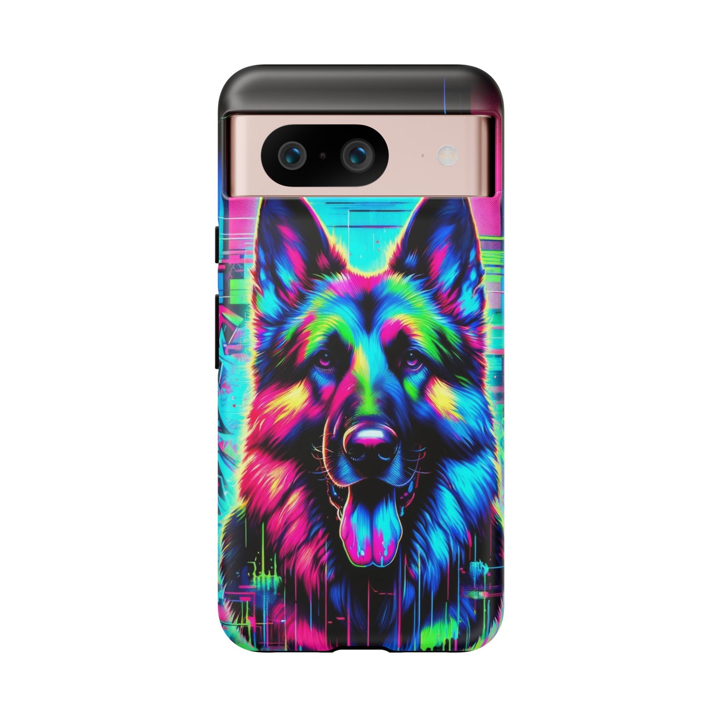 Neon graffiti German Shepherd Phone Case