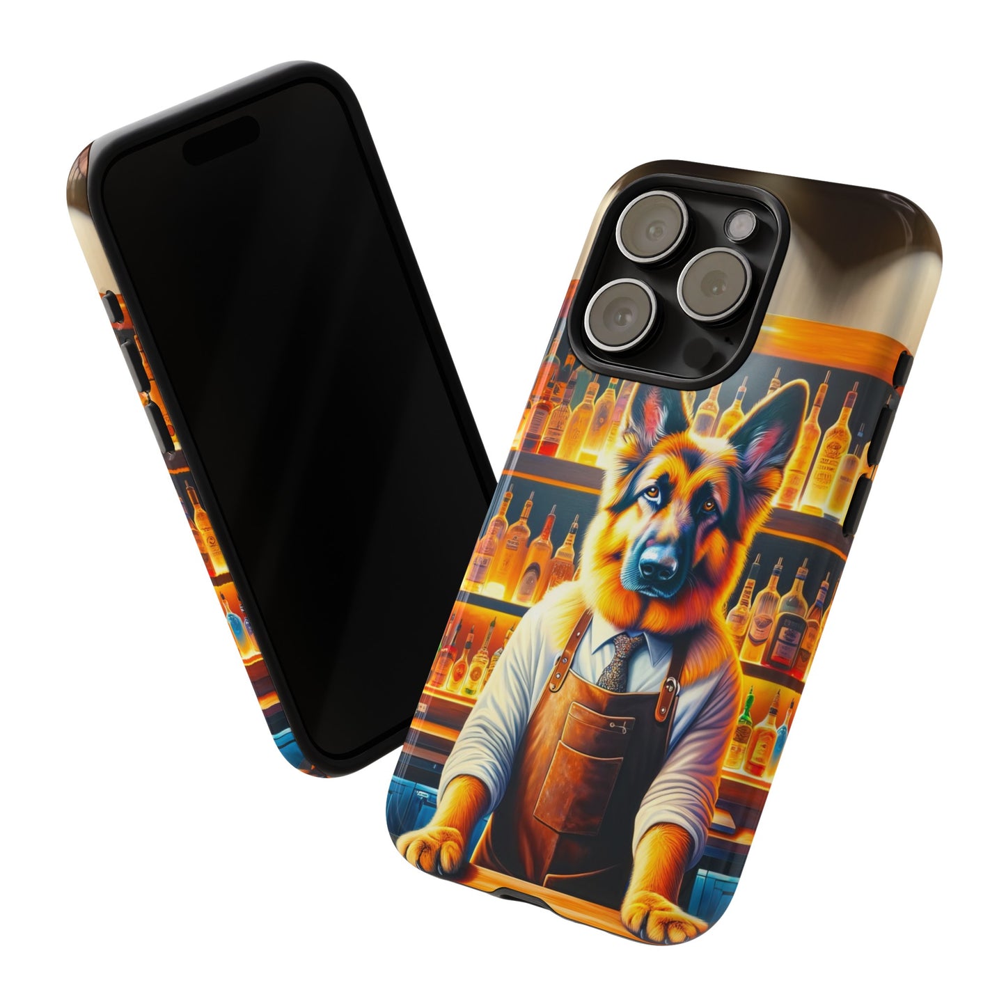 German Shepherd Tending a Bar Phone Case