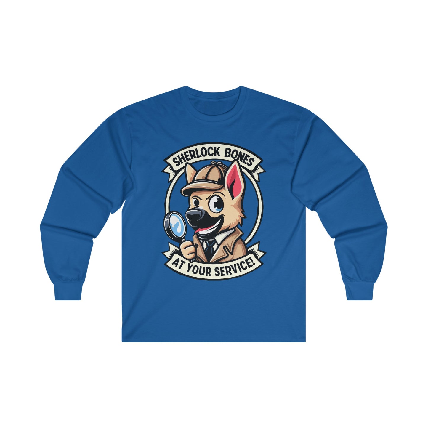 Sherlock Bones Long Sleeve Shirt (20 colors) (German Shepherd)