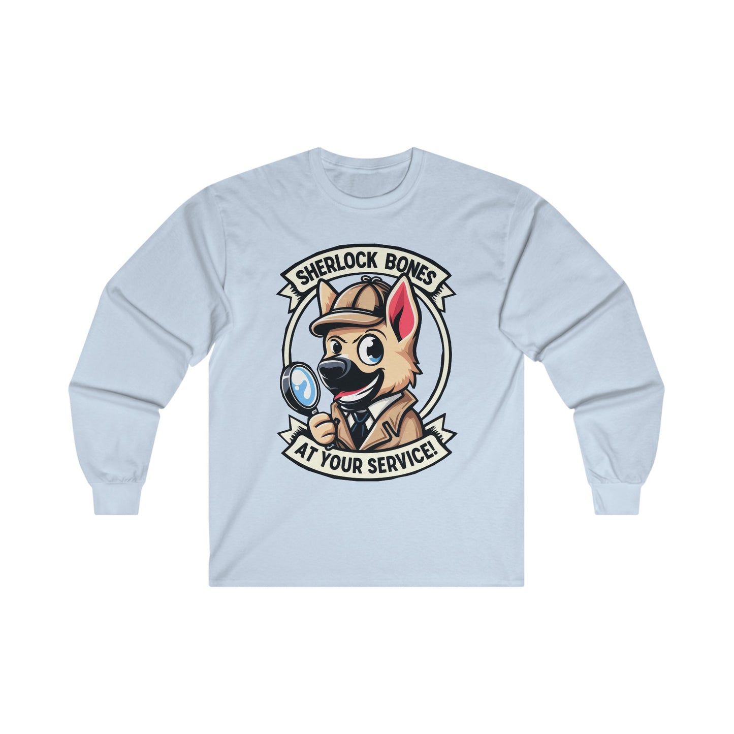 Sherlock Bones Long Sleeve Shirt (20 colors) (German Shepherd)