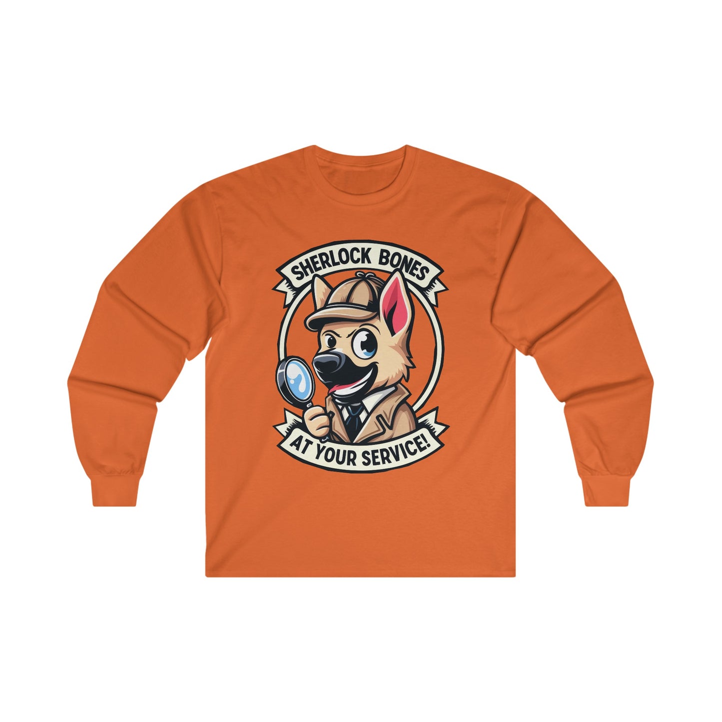 Sherlock Bones Long Sleeve Shirt (20 colors) (German Shepherd)