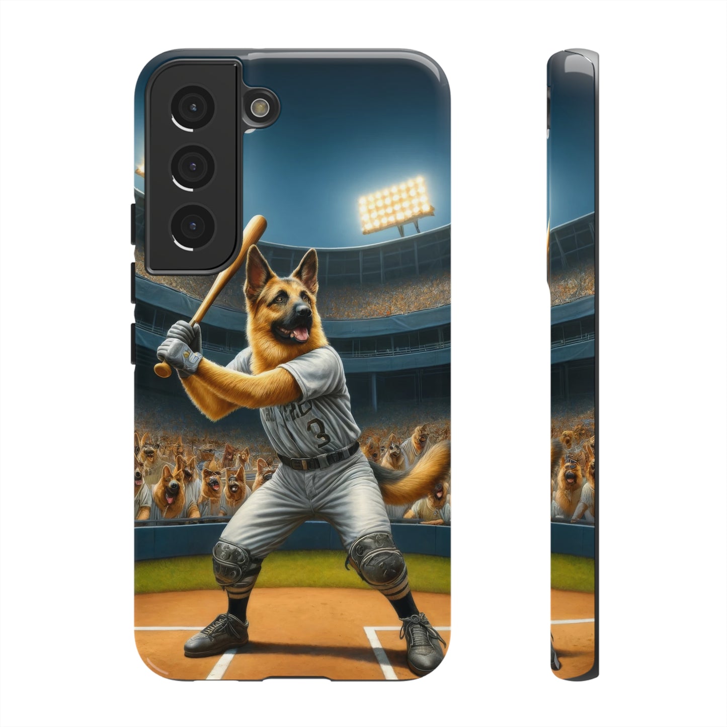 German Shepherd Playing Baseball Tough Phone Case