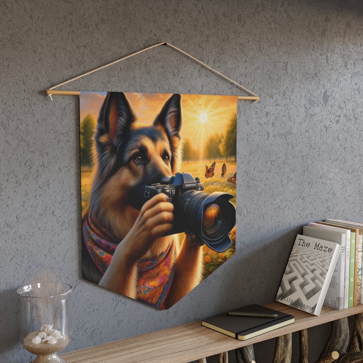 German Shepherd Taking photographs Pennant