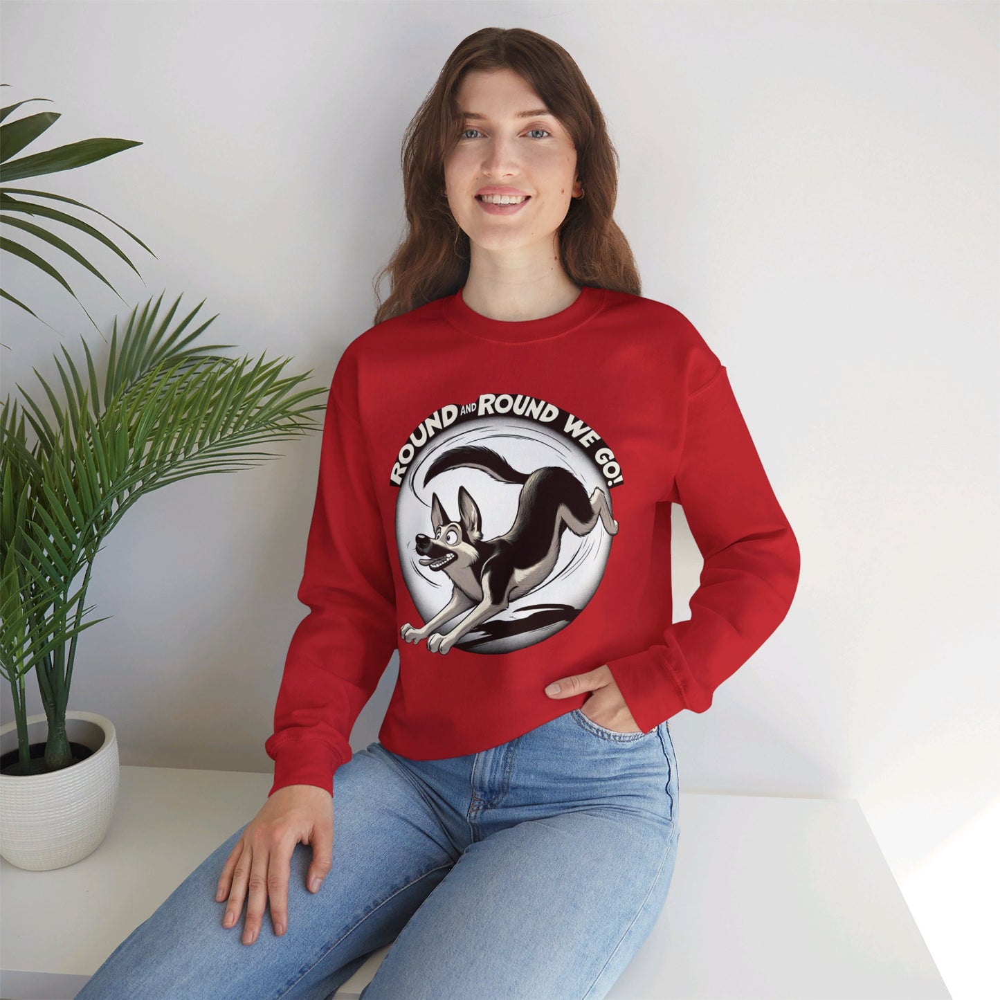 Round and Round We go! Sweatshirt (10 colors) (German Shepherd)