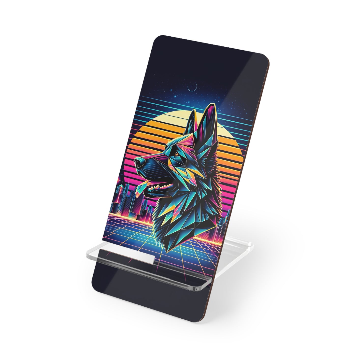 Origami and polyart German Shepherd Smartphone Stand