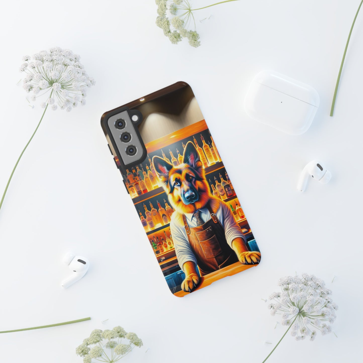 German Shepherd Tending a Bar Phone Case