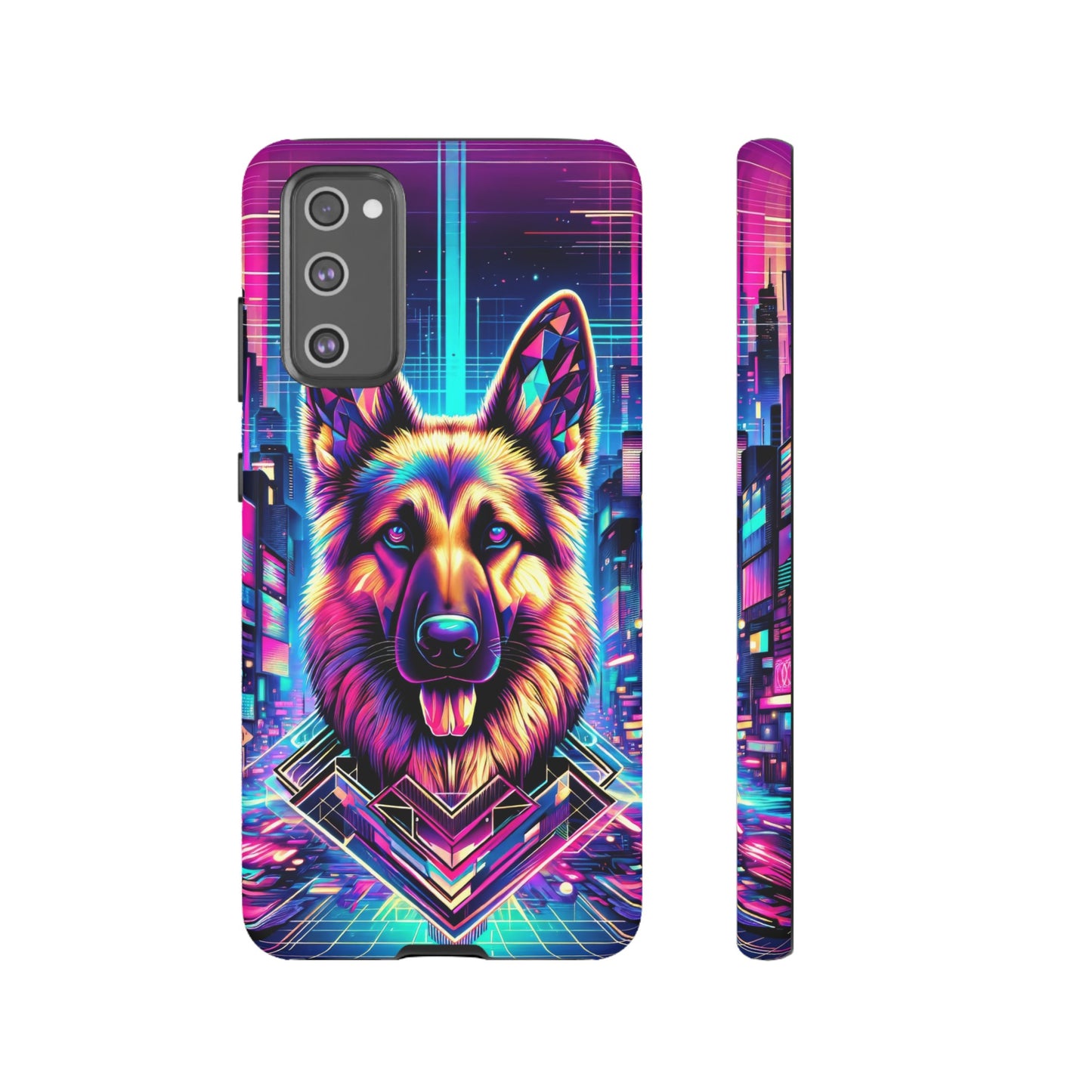 Glitch art German Shepherd Phone Case