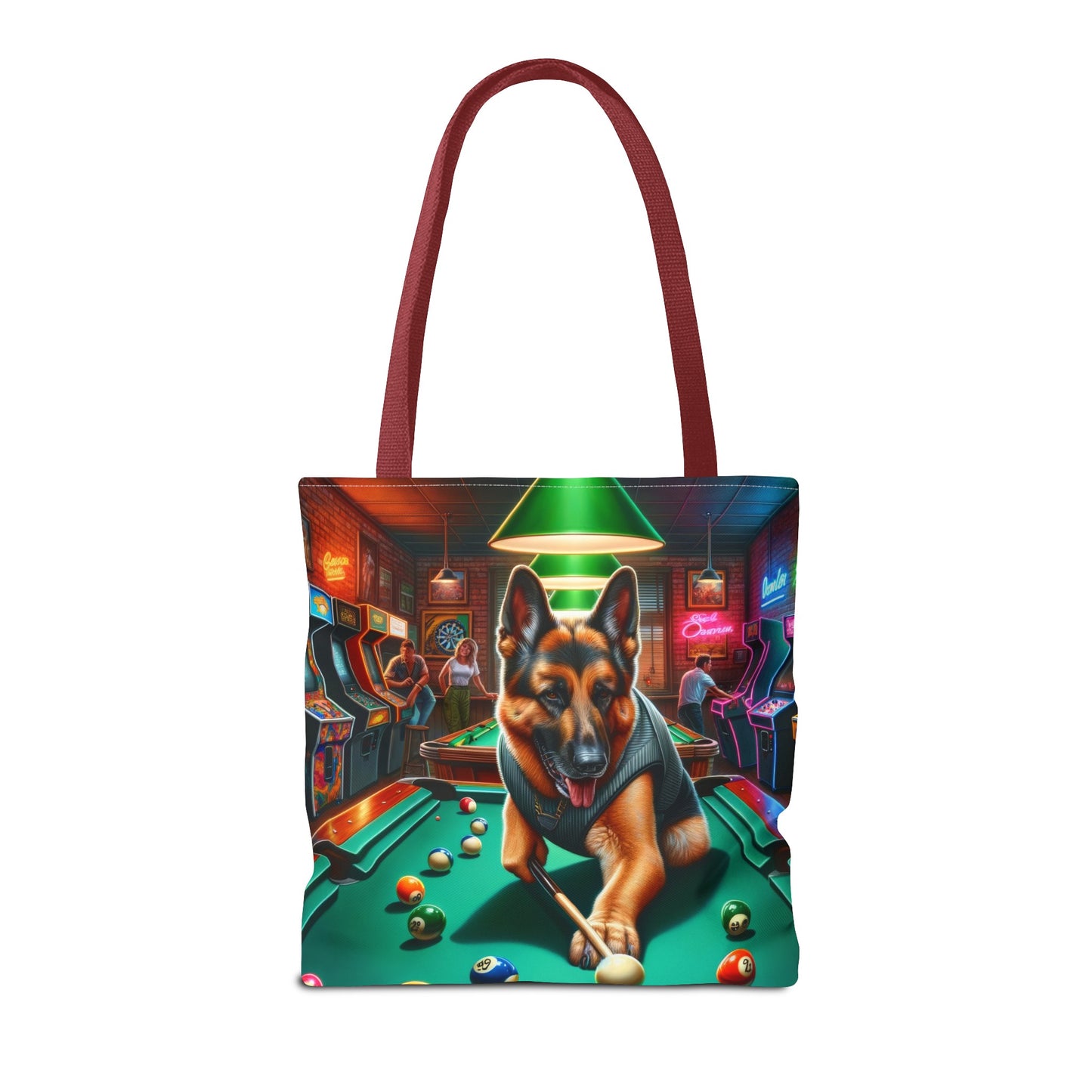 German Shepherd Playing Pool Tote Bag