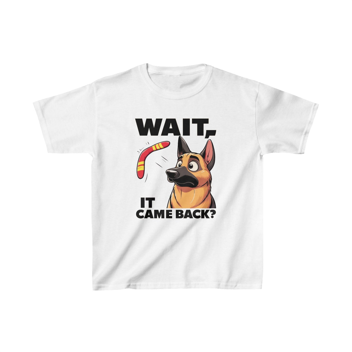 Wait.  It Came Back? Kids Size T-Shirt (Multi colors) (German Shepherd)