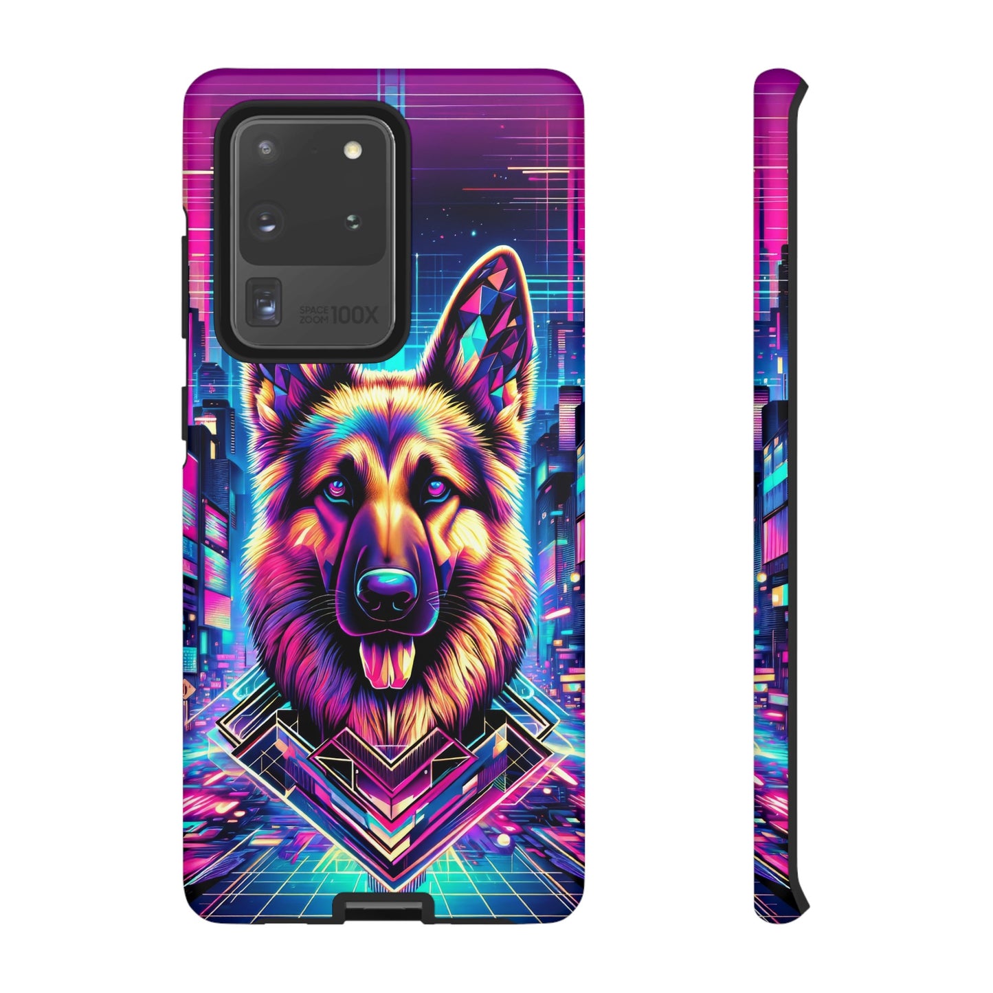 Glitch art German Shepherd Phone Case