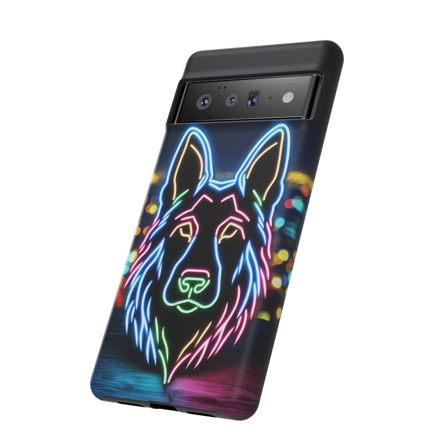 German Shepherd Neon Light Phone Case