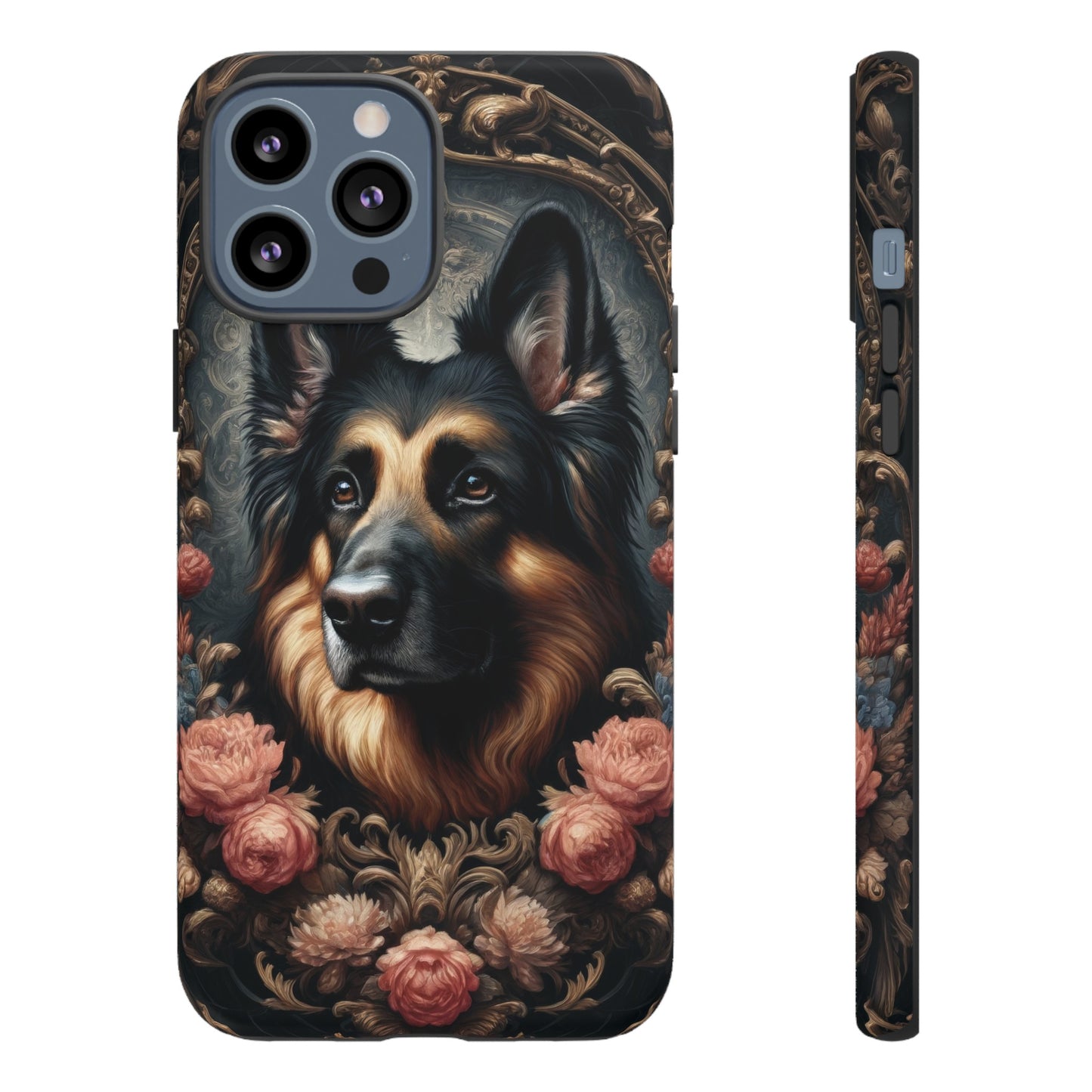 Gothic, high angle German Shepherd Phone Case