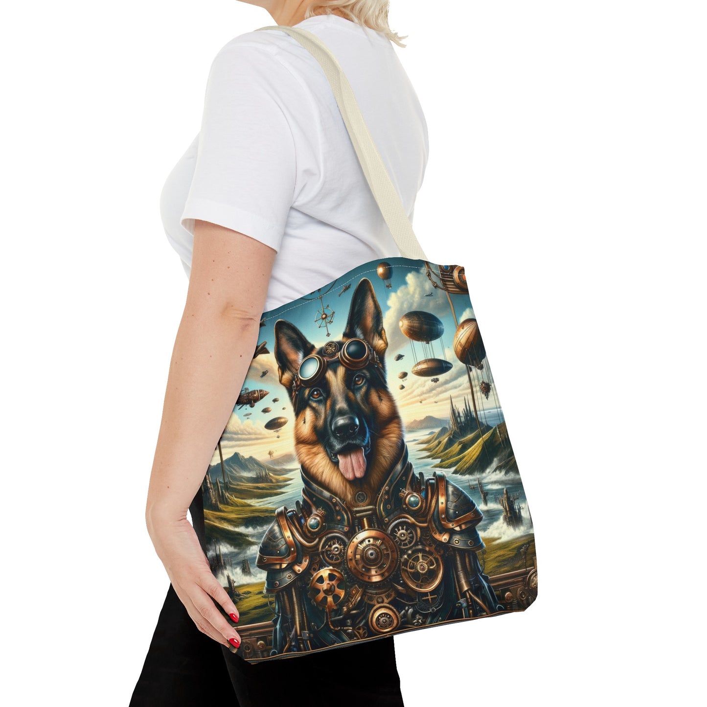 Steampunk Fantasy German Shepherd V2 Tote Bag