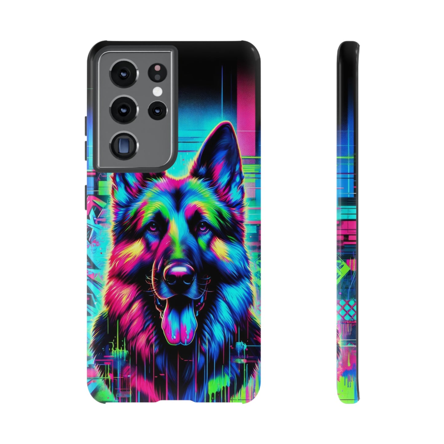 Neon graffiti German Shepherd Phone Case