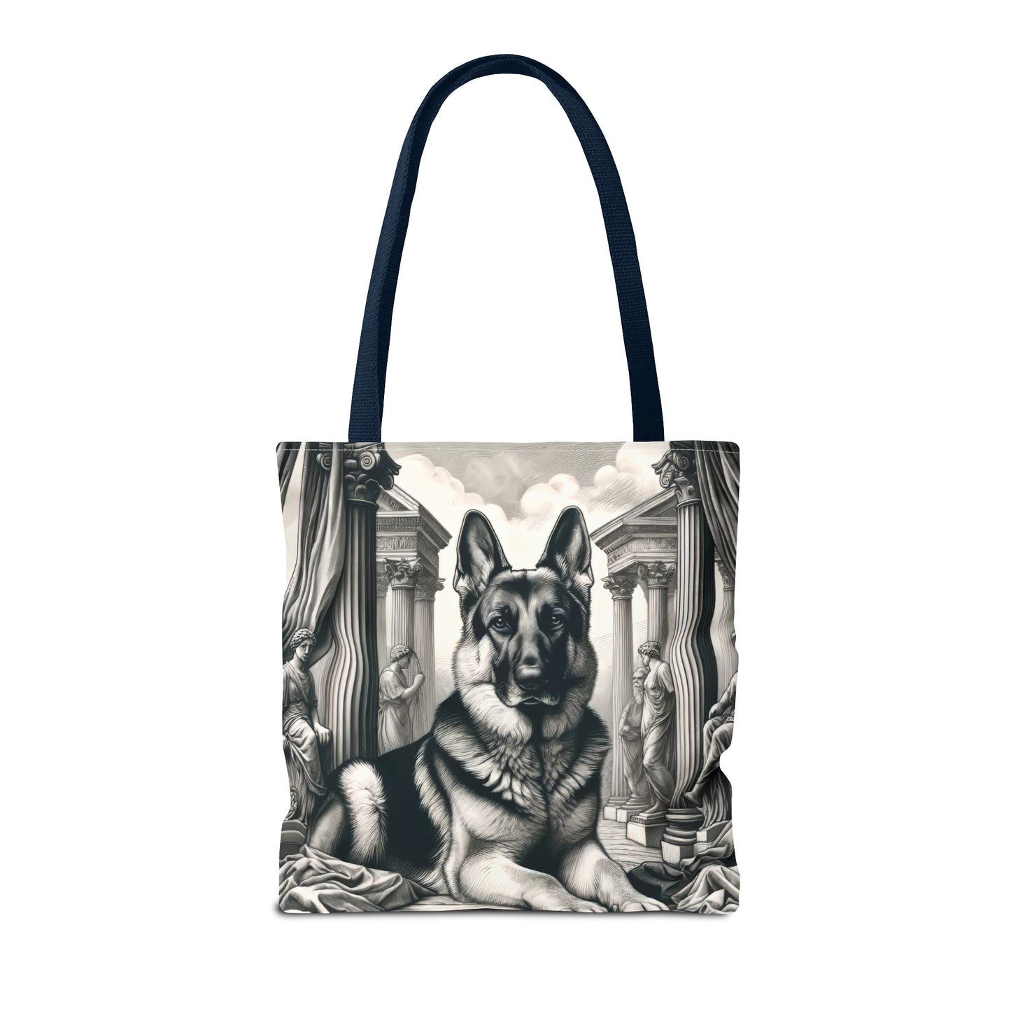 Etching and greco-roman German Shepherd Tote Bag