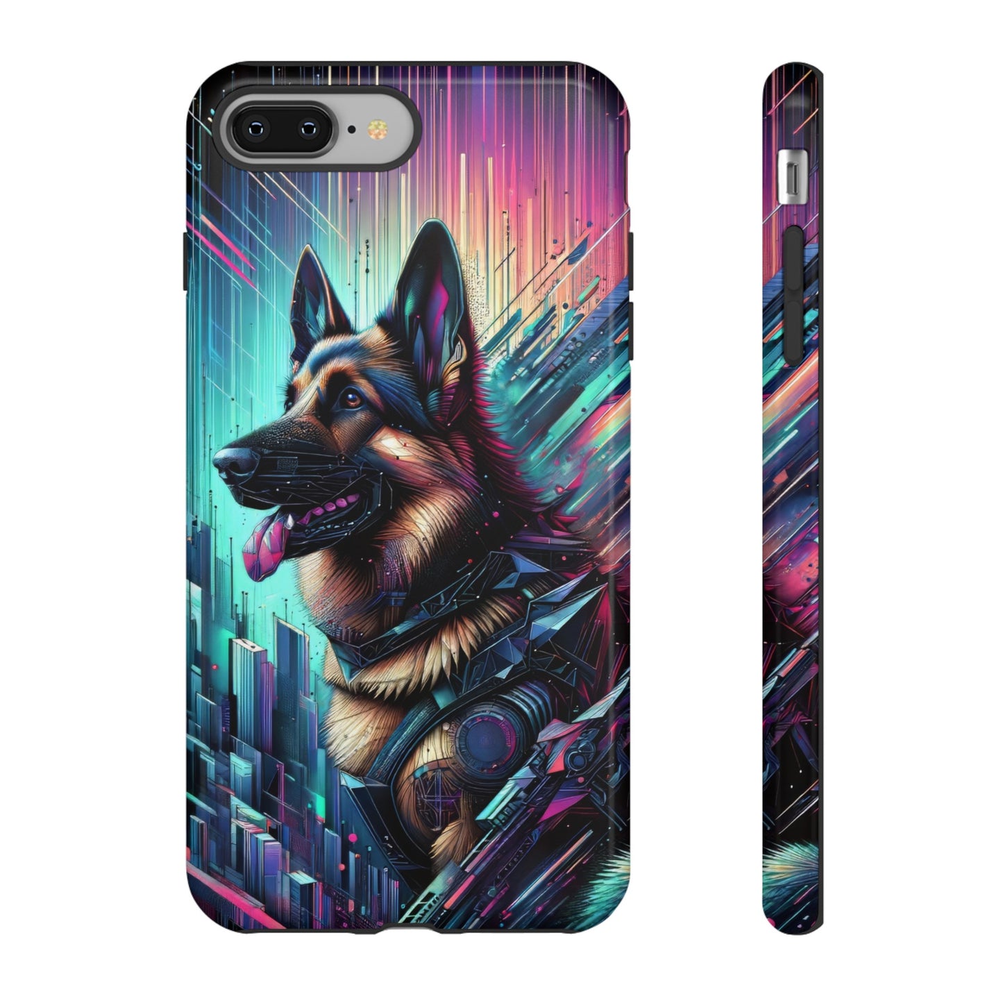 Futurism and gothic German Shepherd Phone Case