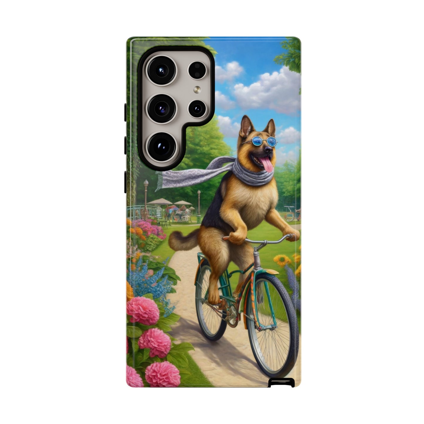 German Shepherd Riding a Bicycle Phone Case