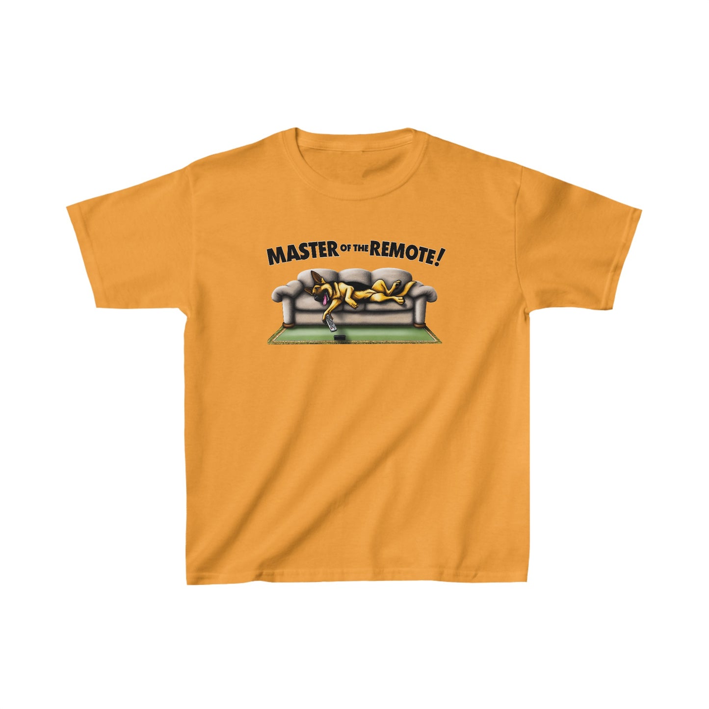 Master of the Remote! Kids Size T-Shirt (Multi colors) (German Shepherd)