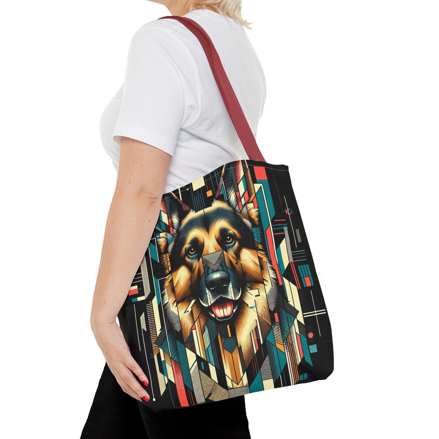 Constructivist and dadaist German Shepherd Tote Bag