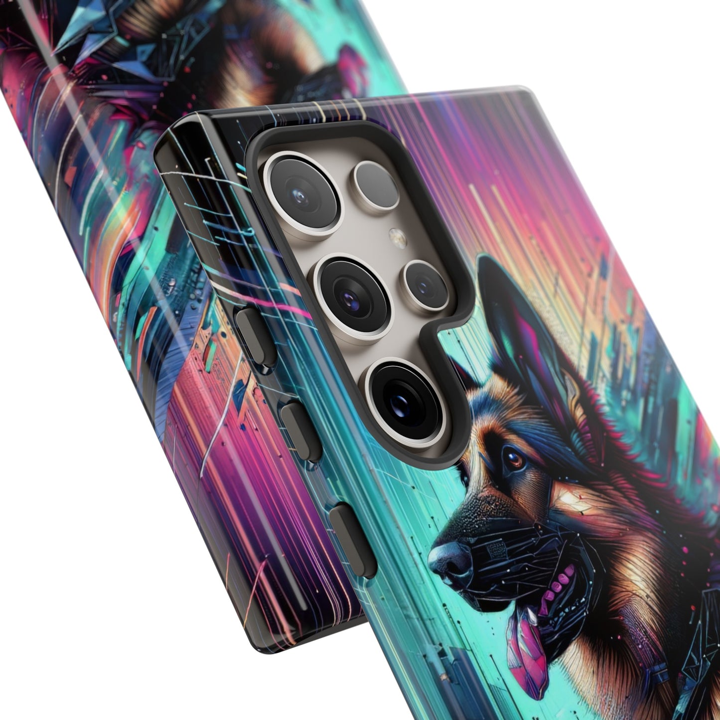 Futurism and gothic German Shepherd Phone Case