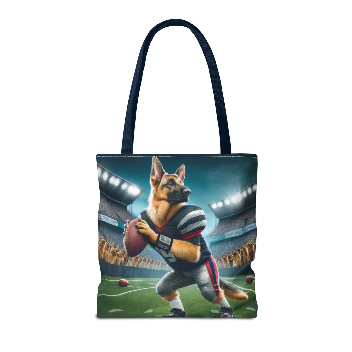 German Shepherd Playing Football Tote Bag