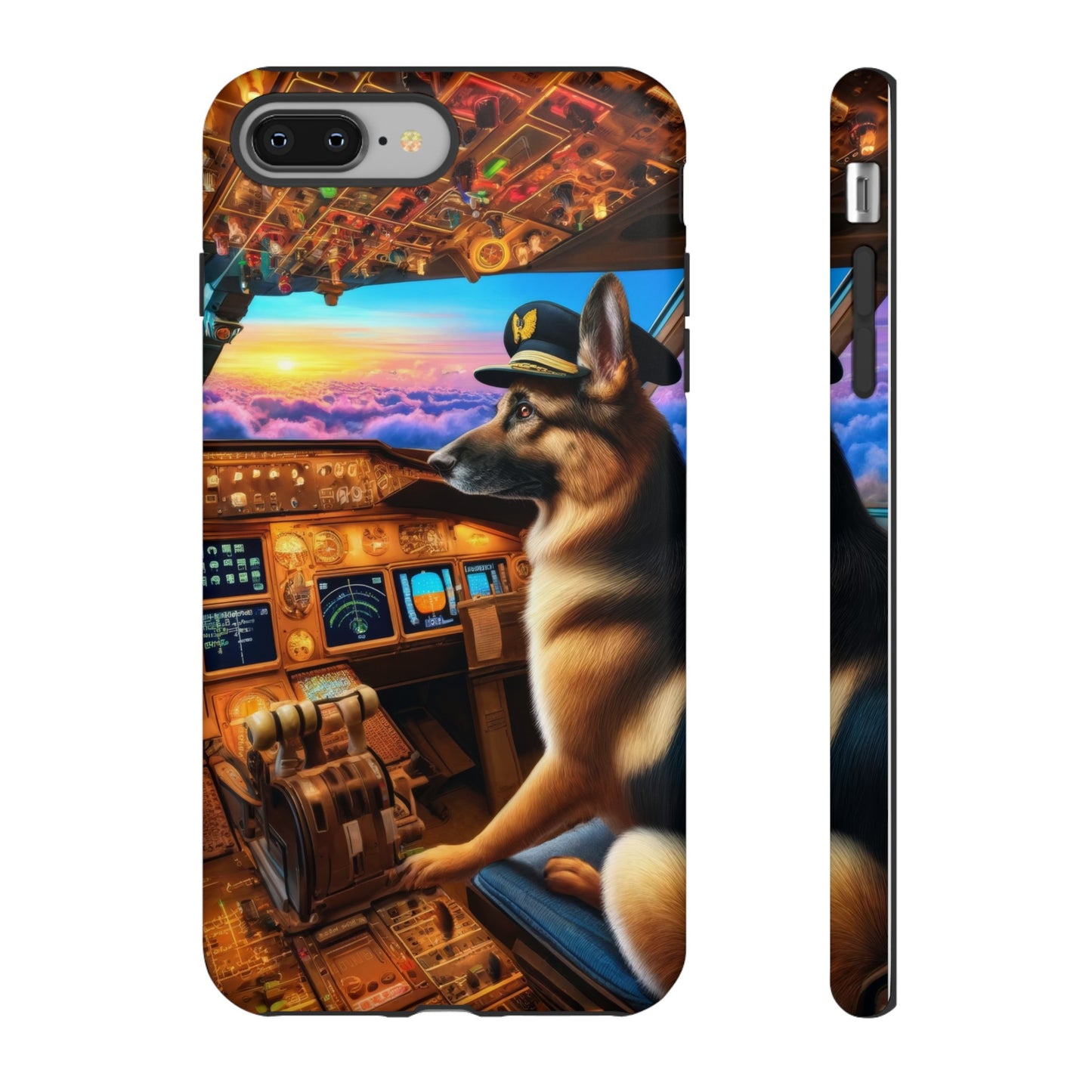 German Shepherd Flying an Airplane Phone Case