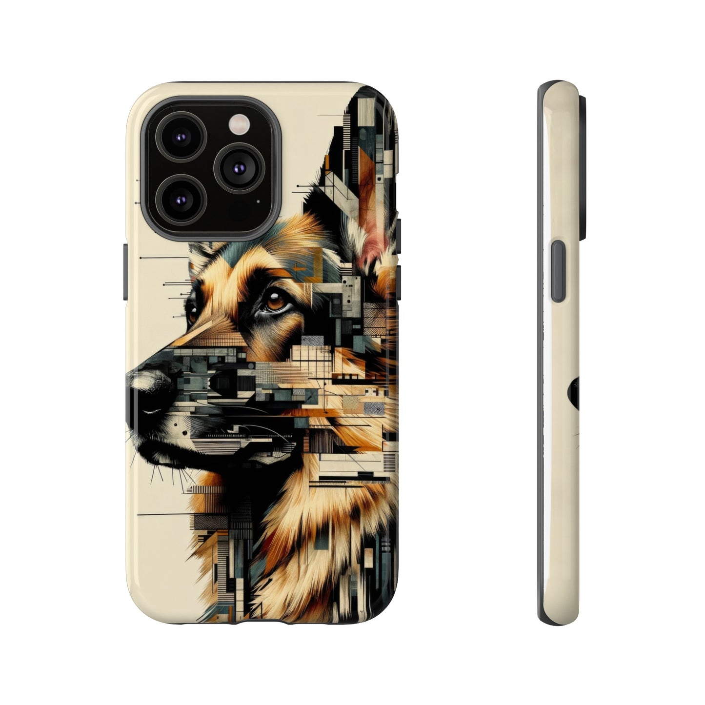 Constructivist and dadaist German Shepherd Phone Case