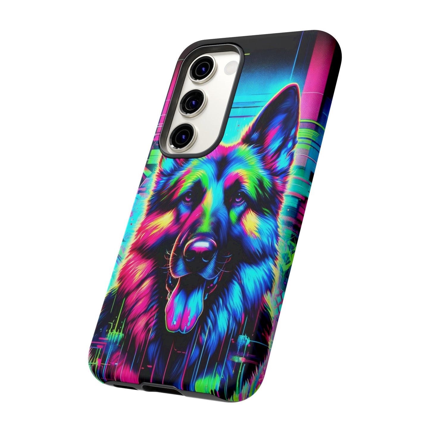 Neon graffiti German Shepherd Phone Case