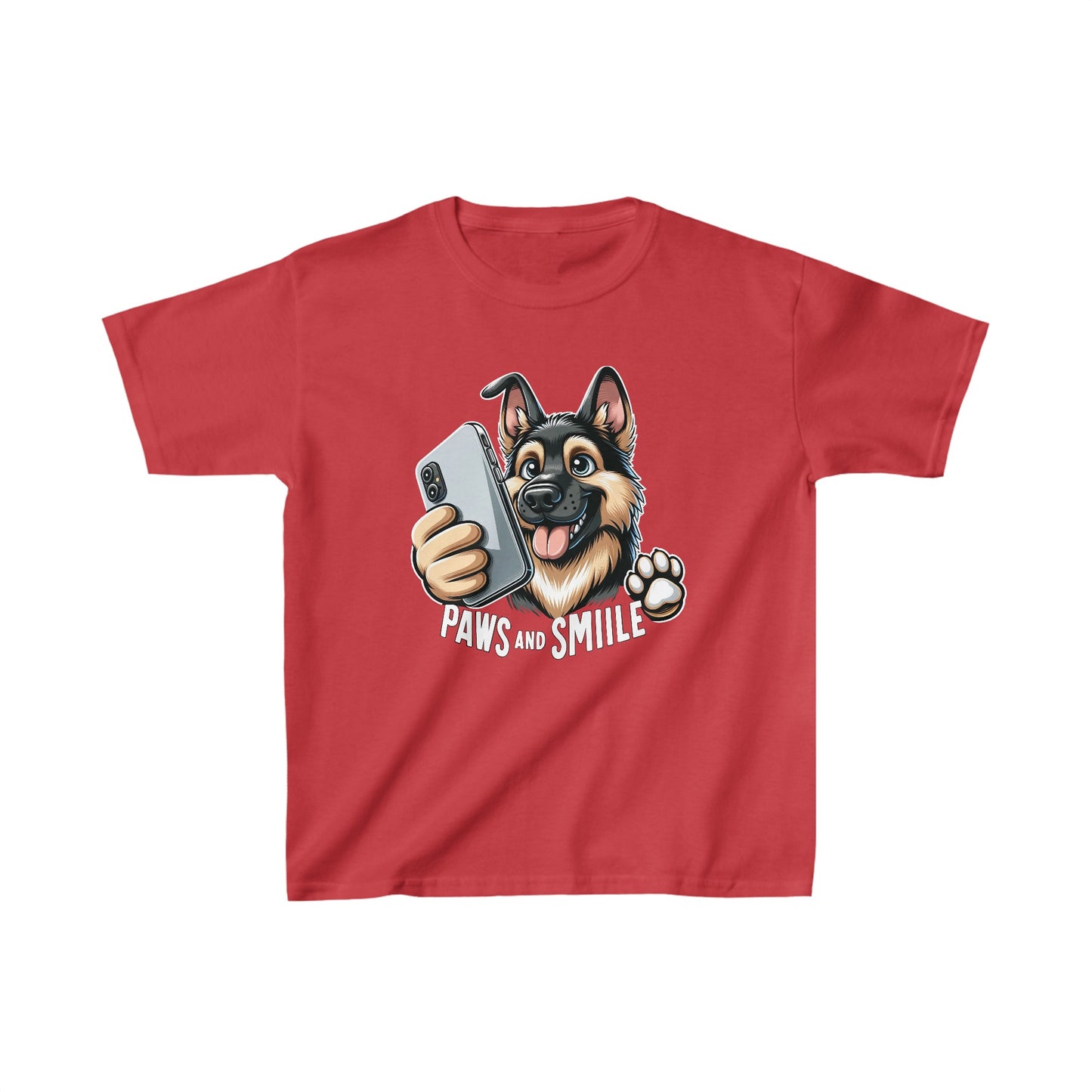 Paws and Smile Kids Size T-Shirt (Multi colors) (German Shepherd)