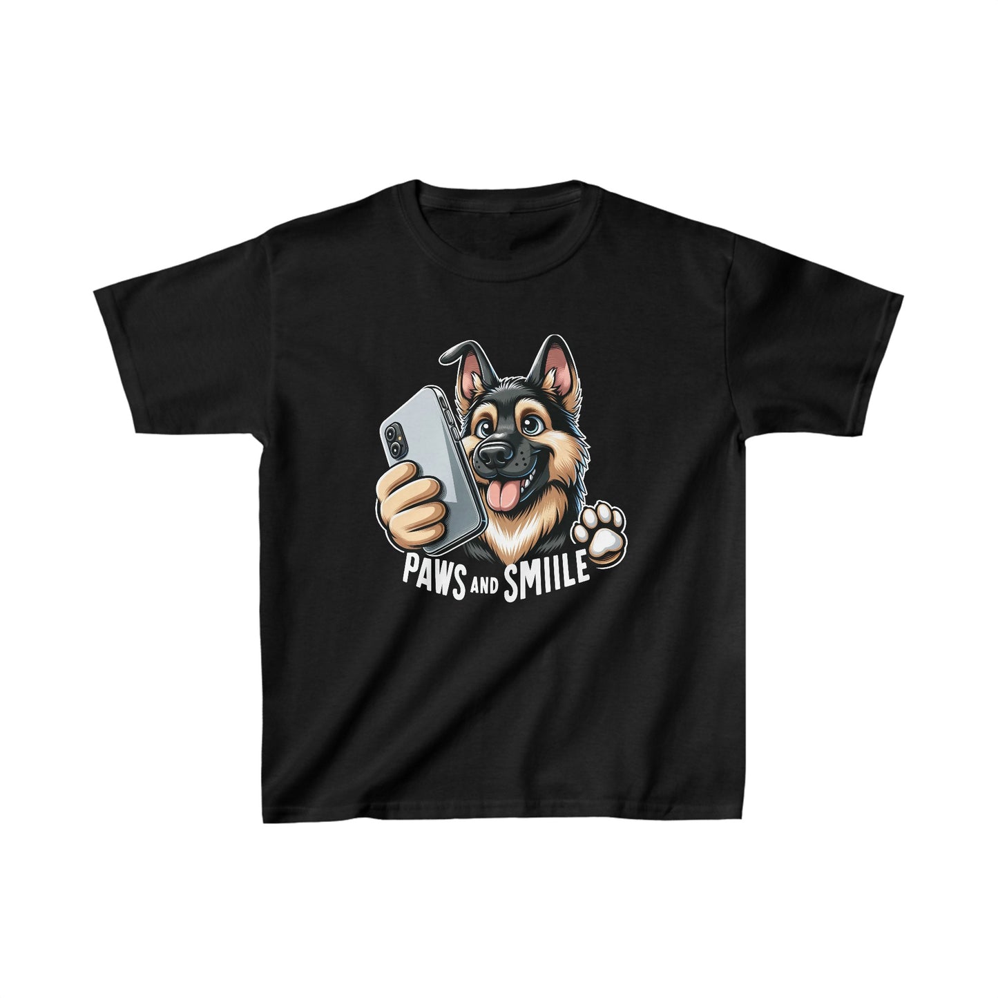 Paws and Smile Kids Size T-Shirt (Multi colors) (German Shepherd)