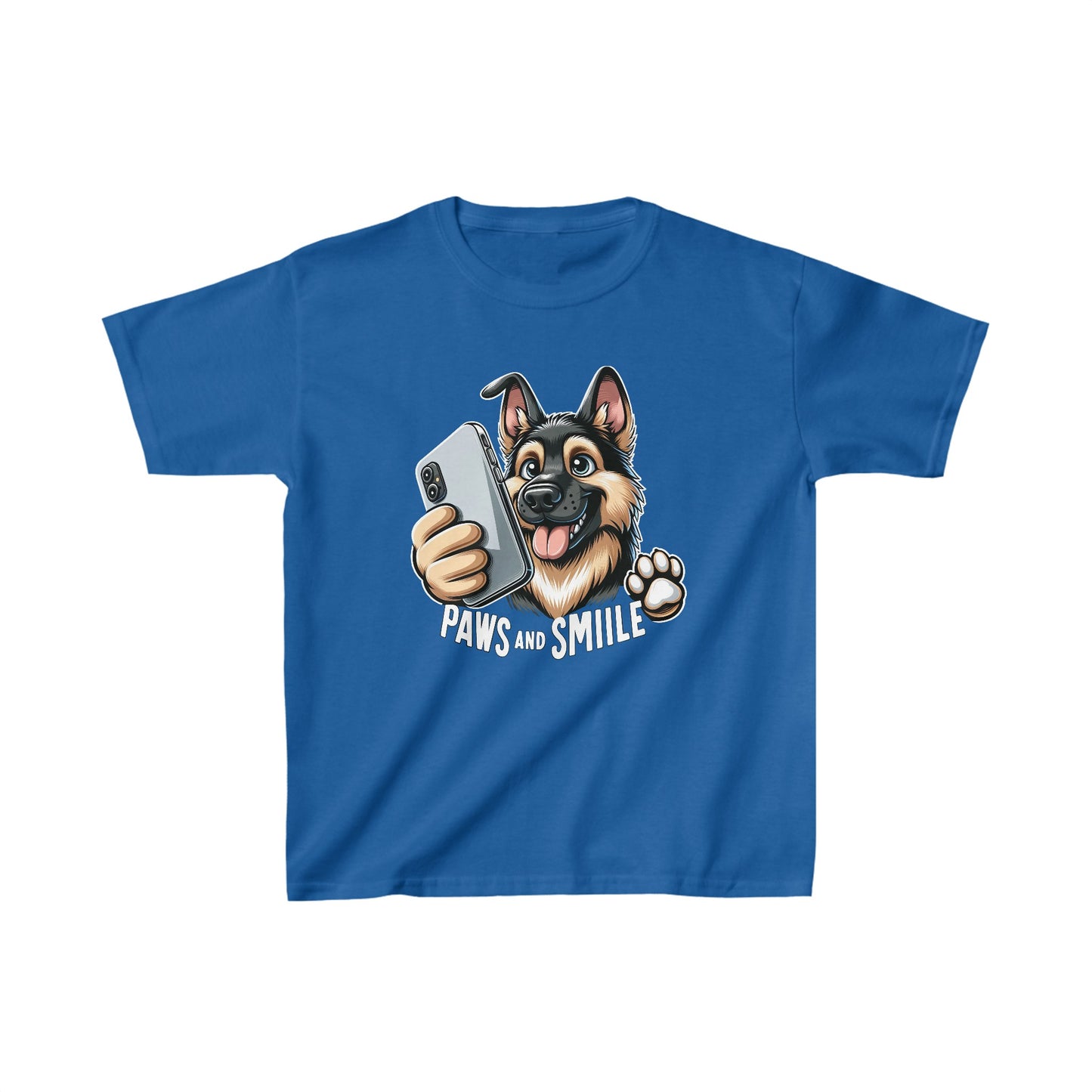 Paws and Smile Kids Size T-Shirt (Multi colors) (German Shepherd)