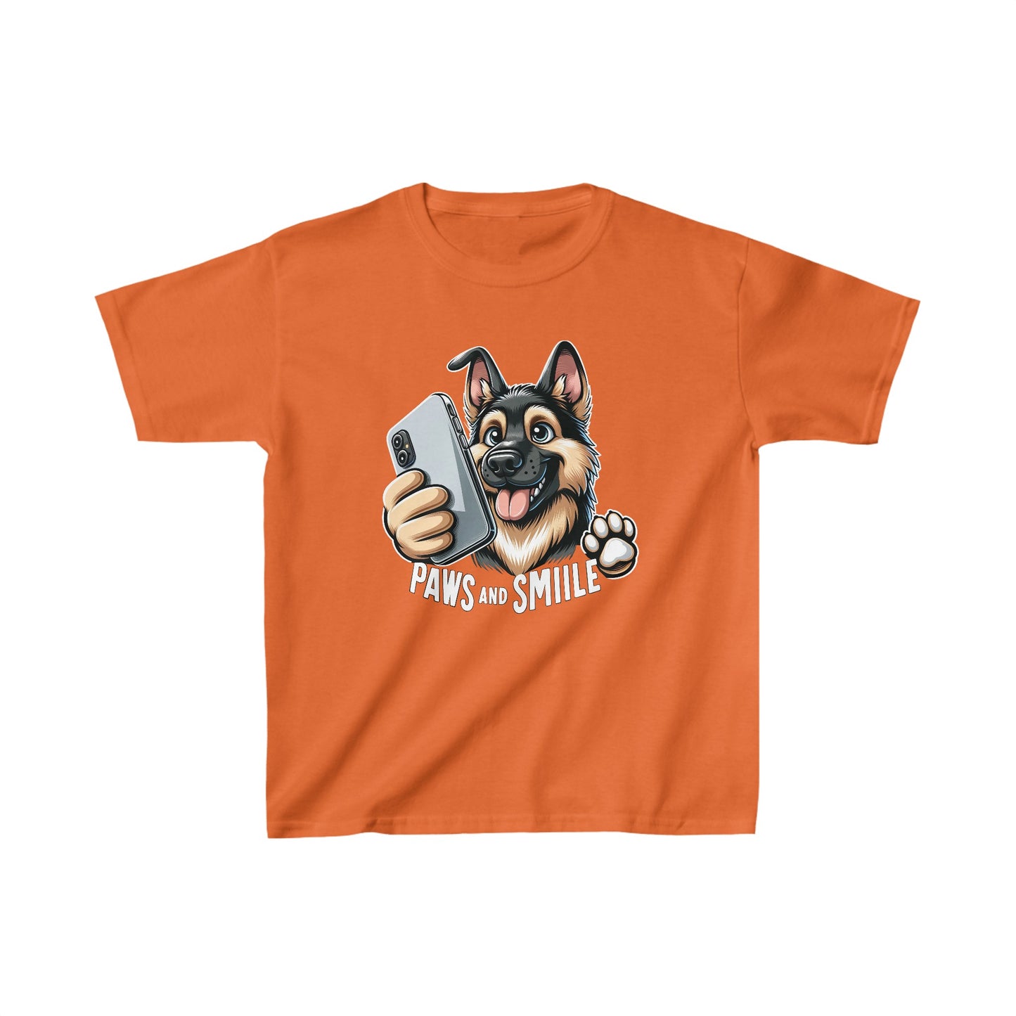 Paws and Smile Kids Size T-Shirt (Multi colors) (German Shepherd)